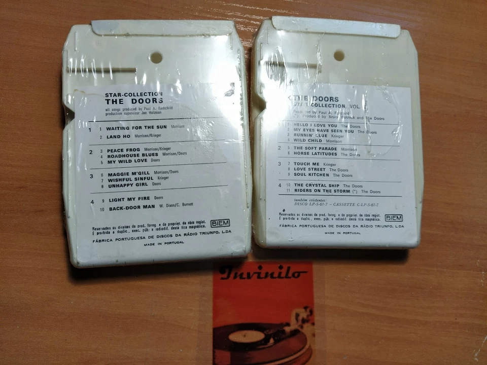 The Doors STAR-COLLECTION Vol1 & Vol2 8-track tapes from Portugal * SEALED * - Image 3 of 4