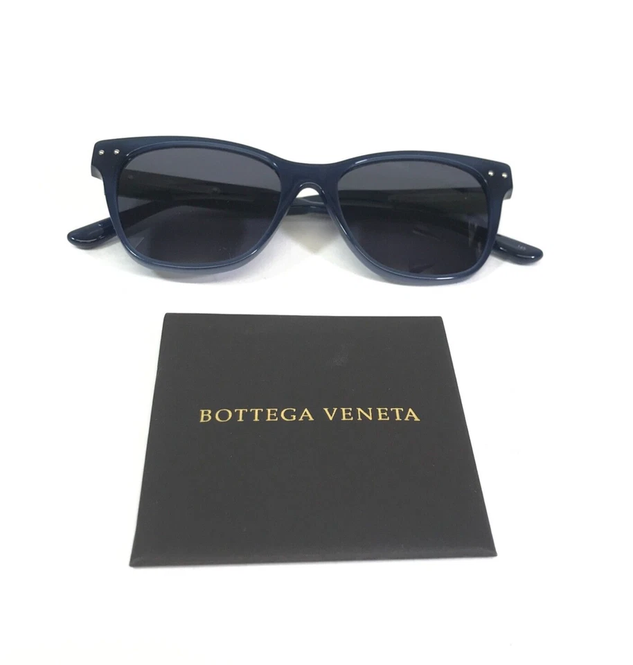 Очки солнцезащитные Bottega Veneta BV0036O 005 синие тканые кожаные с синими линзами - Изображение 2 из 4