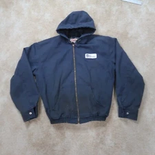 Red Kap Hooded Jacket Mens Large Full zip Blue Coat Workwear insulated