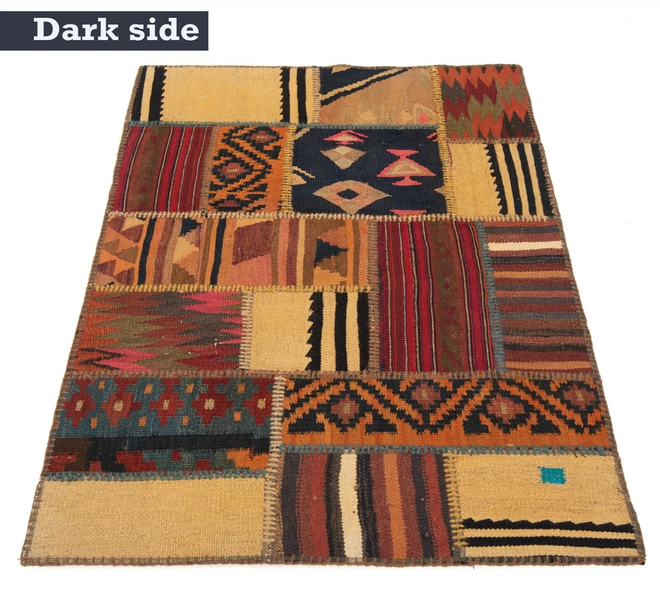 Kelim Patchwork Handgewebter 130x83 cm-Perserteppich,Rug,Orient,kilim,Carpet - Bild 3 von 4