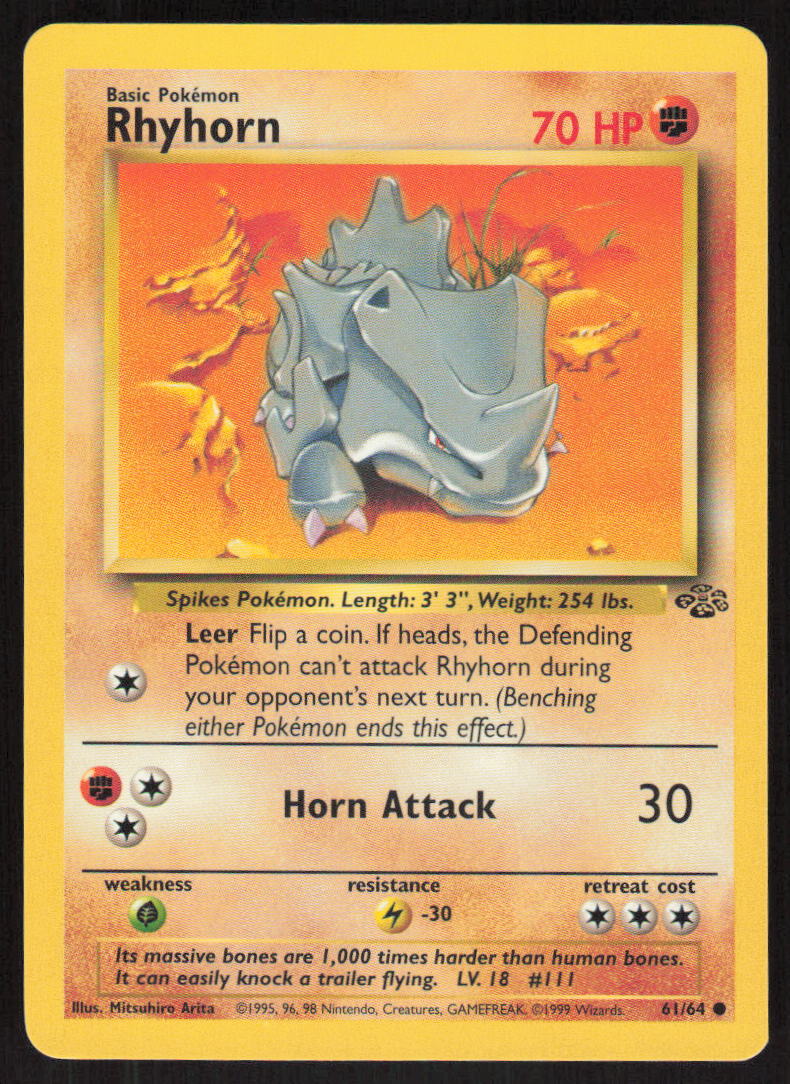 Pokemon TCG Jungle #61/64 Rhyhorn NM