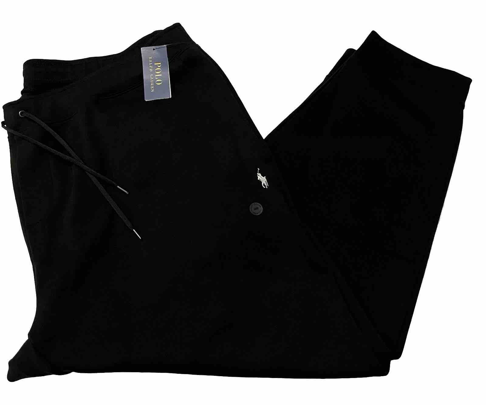 Polo Ralph Lauren da uomo jogger doppia maglia nero bianco pony taglia 5XB 711725239001