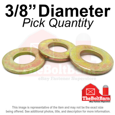 #ad #ad 3 8quot; SAE Flat Washers Grade 8 Steel Zinc Yellow Pick Quantity $187.34