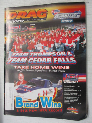 IHRA DRAG REVIEW MAGAZINE OCT 26, 2001 TEAM THOMPSON DALE BRAND VS JOHNNY VOUROS