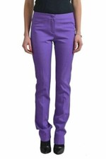 Just Cavalli Women's Wool Purple Stretch Casual Pants US 4 IT 40