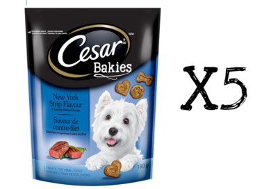 Cesar Bakies Crunchy Baked Treats For Small Dogs New York Strip Flavour 180g x5