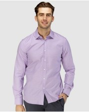 Club Room Estate Men's Classic-Fit Wrinkle Resistant Lavender Dress Shirt