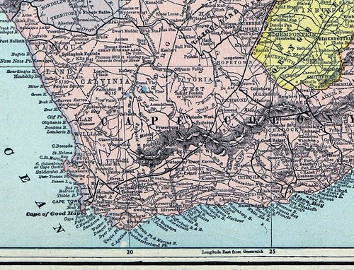1904 George Cram Map South Africa Cape Town Natal Orang Free State Bushmen - Picture 2 of 4