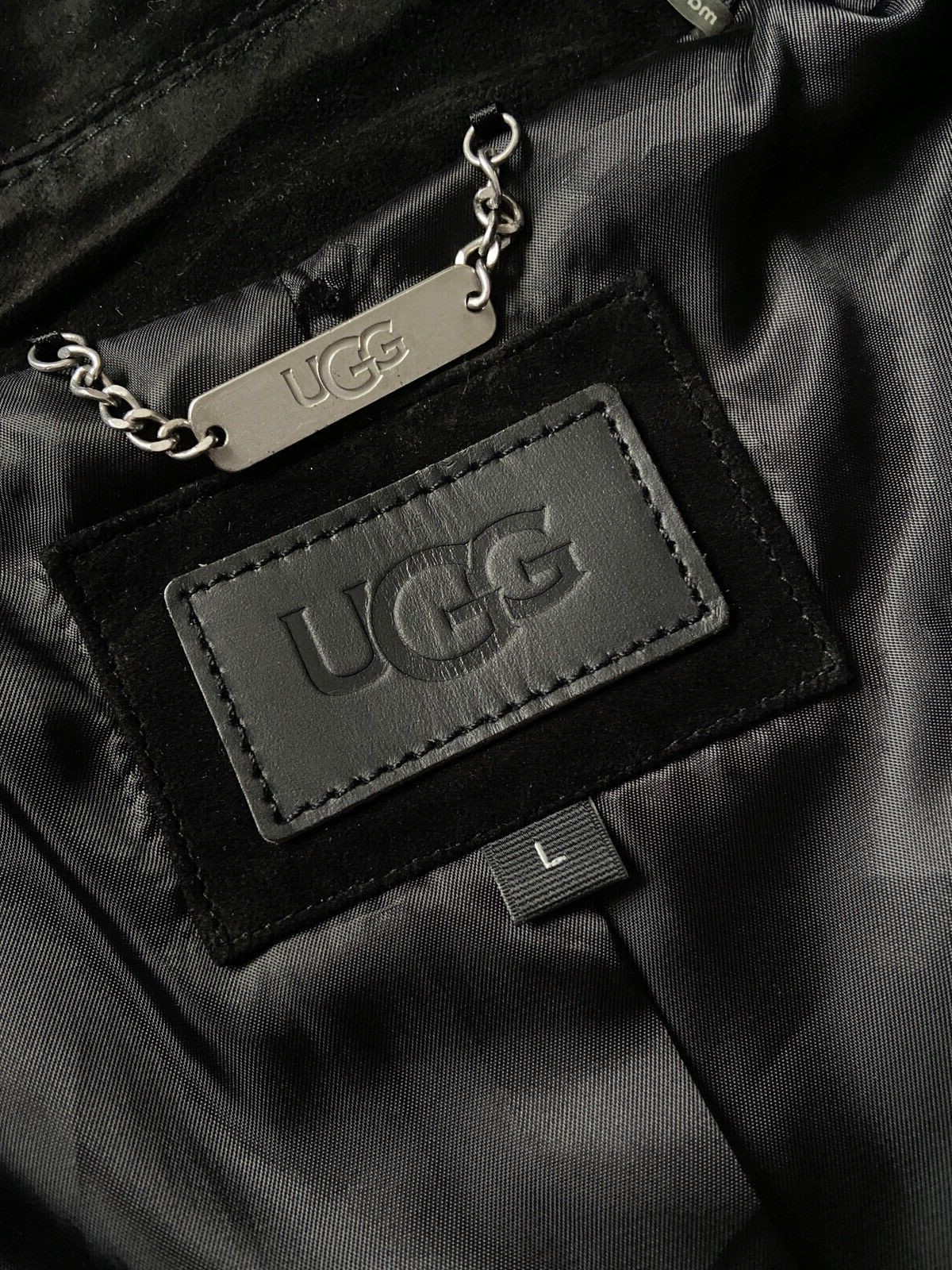 UGG BLACK LAMB SUEDE MOTO BIKER JACKET SIZE L RETAIL £495 BNWT image 10