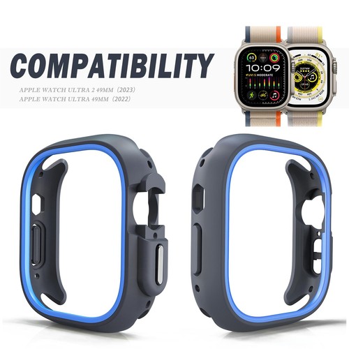 Pour Apple Watch Series 41/44/45/49/42/46mm Coque rigide luxe robuste pare-chocs PC - Photo 4 sur 53