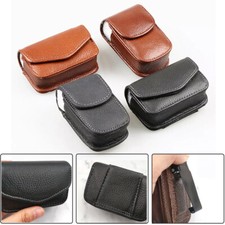 Leather Presbyopic Glasses Case Classic Belt Wearable Folding Myopic Lens Box US