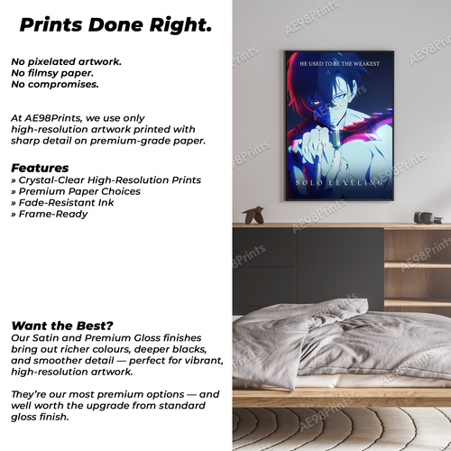 Solo Leveling V3 Webtoon Manga Anime Poster A4 A3 A2 A1 Print Room Wall Art Deco - Picture 5 of 9