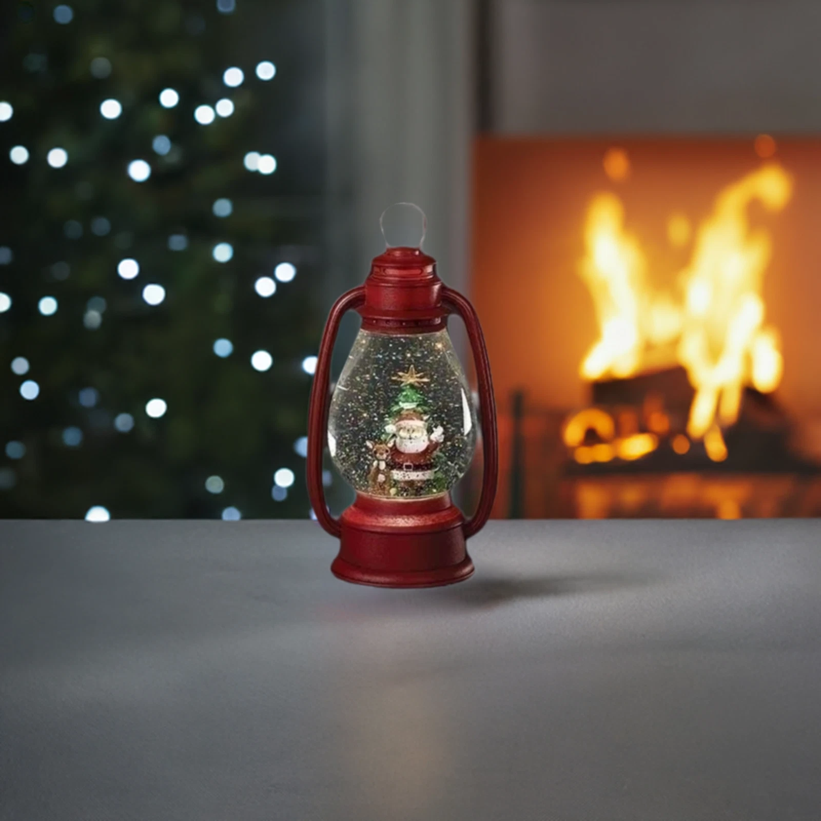 ROMAN Rudolph With Santa Swirl Lantern - Thumbnail 4