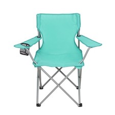 Ozark Trail Quad Folding Camp Chair with Cup Holder, Green Sea