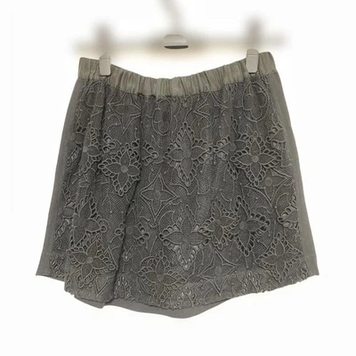 LOUIS VUITTON Logo LV Monogramme Fleur Dentelle Mini Jupe Courte Femme 36 Noir - Photo 1/4