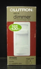 Lutron CT-600PR-WH 600 W Single Pole Dimmer (Incandescent / Halogen)