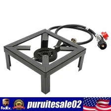 Propane Cooker Burner Stove Gas Outdoor Cooking Camping Stand BBQ Grill + Hose
