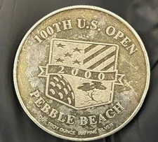 100TH U.S. OPEN PEBBLE BEACH 1oz SILVER ROUND from 2000 U.S. Golf Association