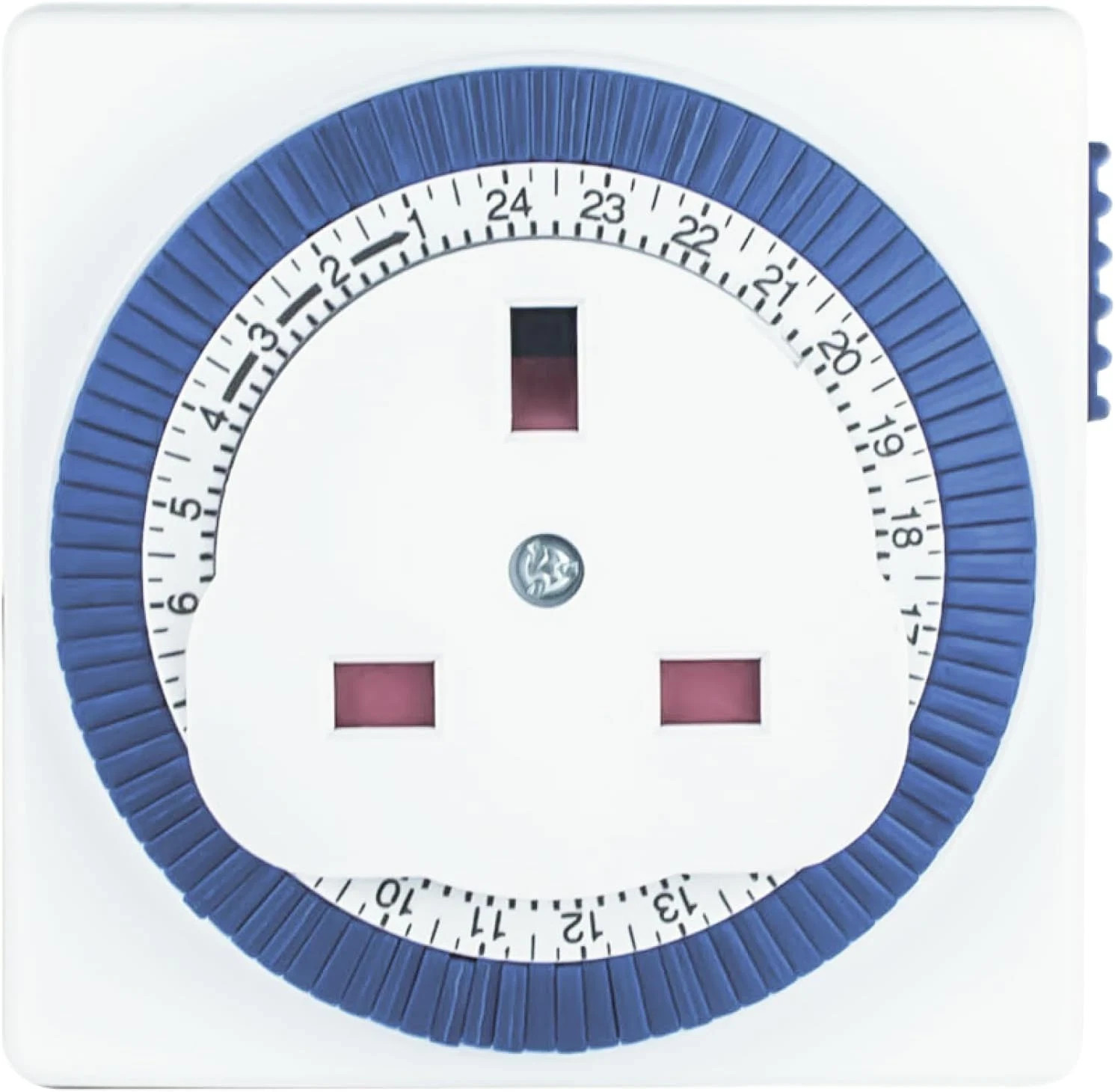 Timer Switch Square | 24 Hour Segment Timer Light Switch | White UK Plug | S24HR