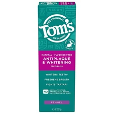 Tom’s of Maine Antiplaque and Whitening Toothpaste, 4.5 Ounce (Pack 1) 