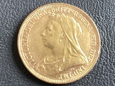 1895 Queen Victoria Full Gold Sovereign Coin Slight Damage