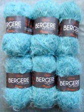 6 x 50g Balls Bergere De France Plume Chunky Brushed Wool Blend Lueur Turquoise