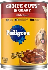 PEDIGREE CHOICE CUTS IN GRAVY Adult Canned Soft Wet Dog Food with Beef, 13.2 oz.