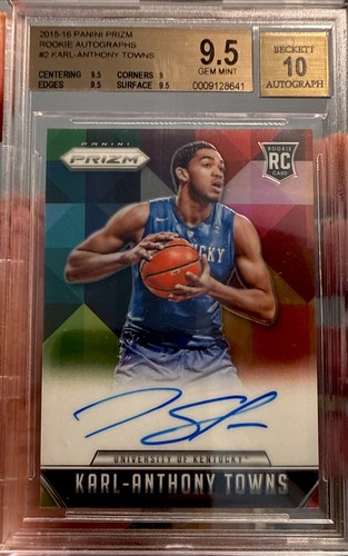 Karl Anthony Towns #KAT 2015 Panini Prizm Autographs card