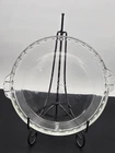 Vintage PYREX #229 Fluted Edge Clear Glass Dish Pie Plate w/Handles ~ 10"