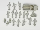 VTG Marx WWII German Light Grey Desert Fox Lot 17 Soldiers Halftrack Motorcycle