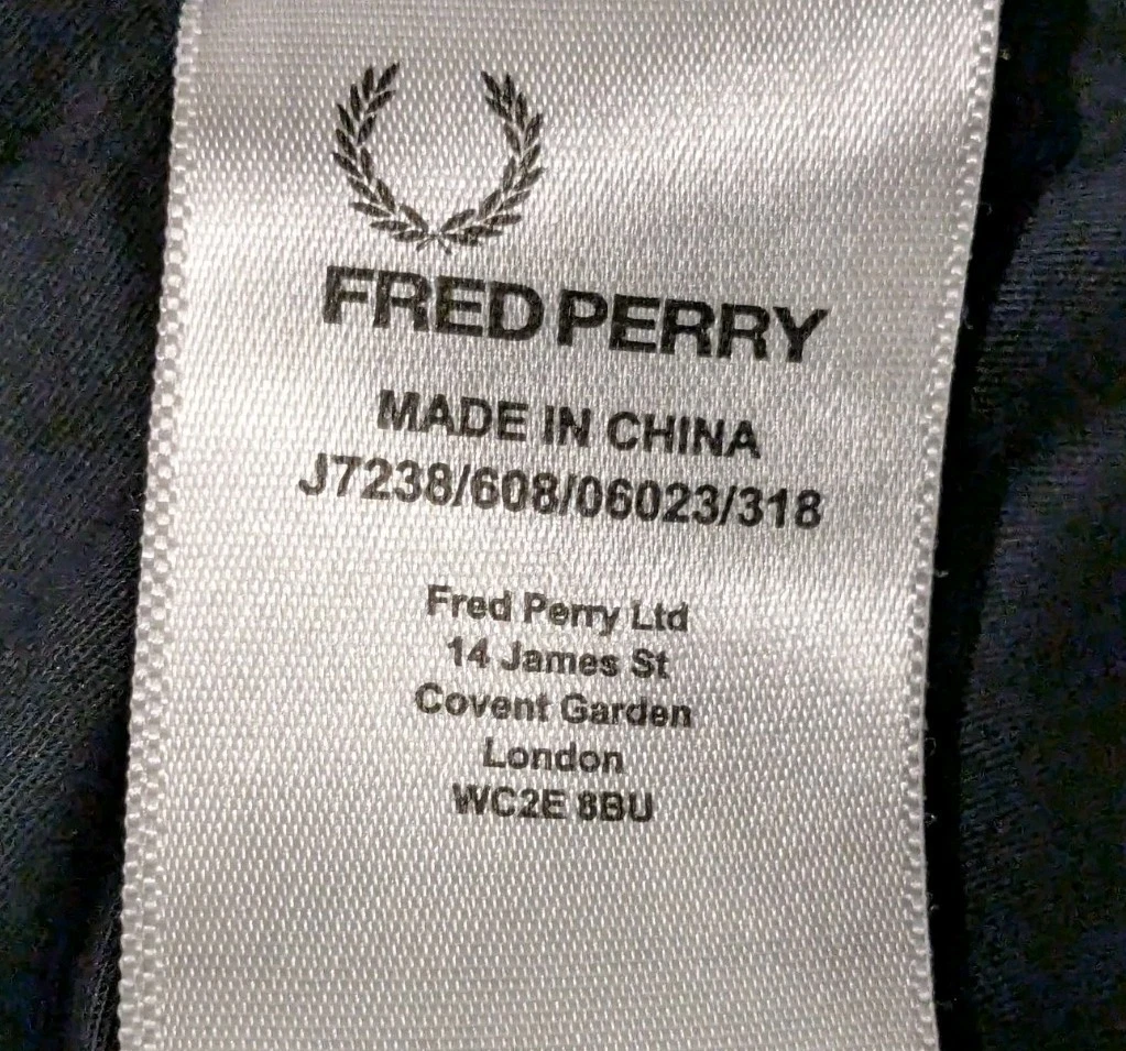 Fred Perry Bomber Jacket Men Small Black White Tipped Cotton Twill Punk Hardcore - product detail image 13