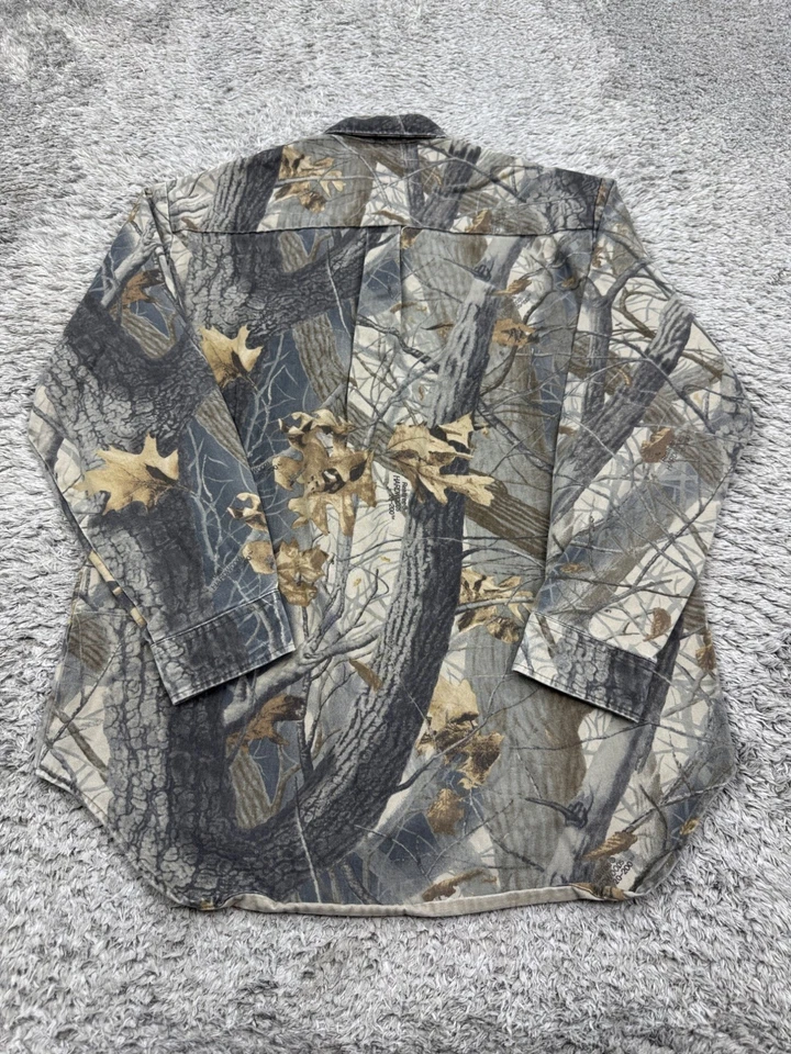 Vtg 10X Realtree Shirt Men Large Hardwoods Camo Duck Canvas Hunting Shacket - Image 2 of 4