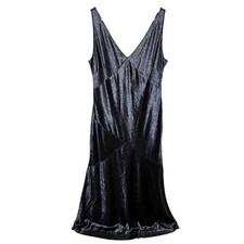 Lauren Ralph Lauren Evening Gown Womens 14 Navy Kendalyn Metallic Maxi Formal