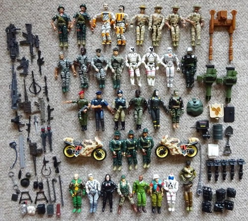 Vintage 80s-90s LANARD The CORPS Figures-Bikes-Accessories + Hasbro ARAH GI Joe