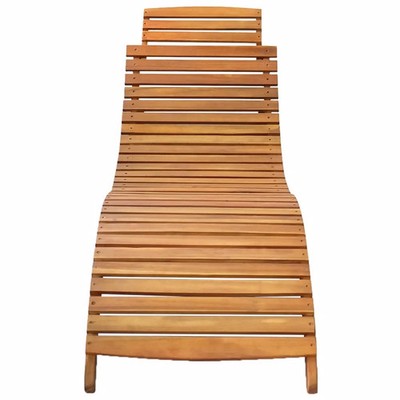 Patio Lounge Chair Sunbed with Table Folding Sunlounger Solid Wood vidaXL