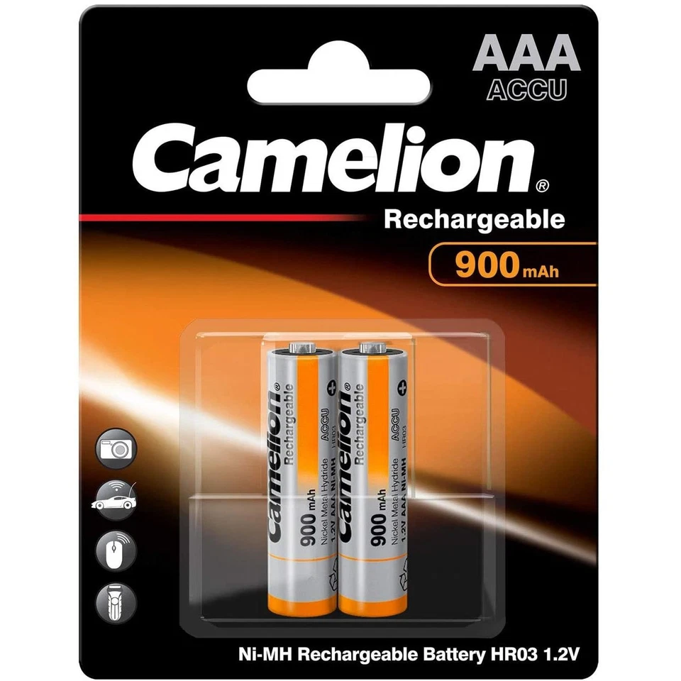 [17009203] Camelion Pack de 2 piles rechargeables Camelion AAA Micro 900mAH - Photo 1/1