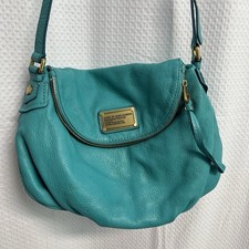 Marc Jacobs Classic Q Natasha Turquoise Leather Satchel Crossbody Bag