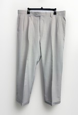 Louis Raphael Tailored Pleated Cuffed Pants Mens 38X27 Career Trousers LGrey