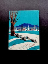 1 VTG Eyvind Earle Irene Dash Xmas Greeting Card “New England Village" Gorgeous