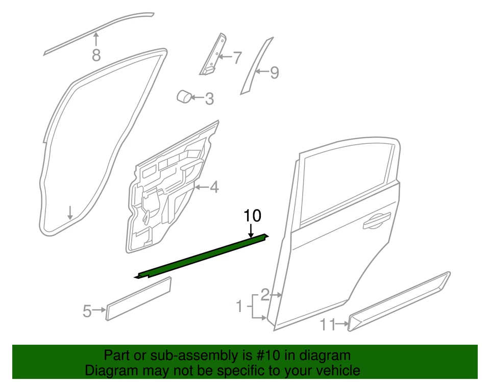 Genuine Nissan Belt Molding 82821-ET000 - Image 2 of 3