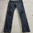 KDNK Men’s Black Stretch Denim Jeans Distressed Zip Legs Size 36