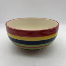 Todays Home China TDH11 Multi-color Striped Cereal Bowl 6 1/8" x 3 1/8"