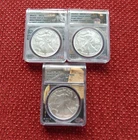 2026 ANACS MS70 Silver Eagle Dual Dated Daniel Carr Overstrike 3 Coin Set   NEW