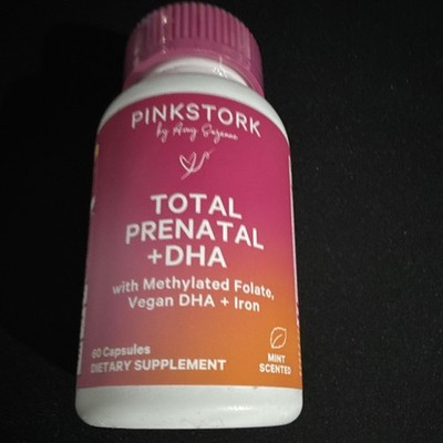 PinkStork Total Prenatal + DHA Methylated Folate Mint Scented 60 Capsules