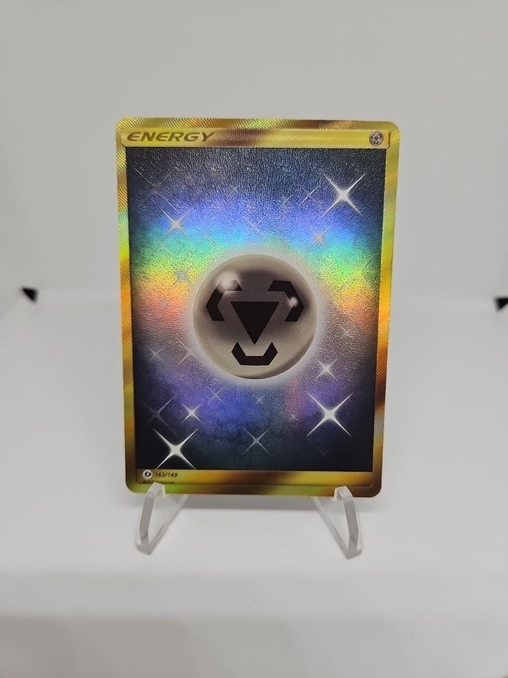 Metal Energy Pokemon Sun & Moon Base Set Secret Rare Gold Card - 163/149