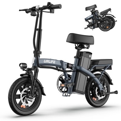 URLIFE 14'' Foldable Electric Bike for Adult City Folding Ebike 500W 48V7.5AH US