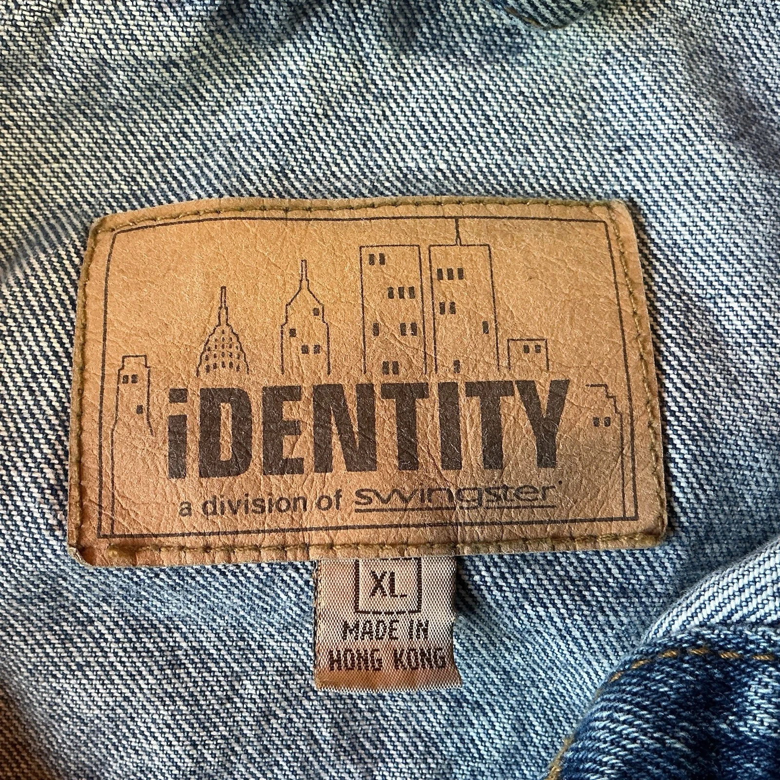Vintage iDENTITY Men's XL Blue Denim Jacket Button Front Embroidered Logo 1140 - product detail image 2