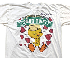 Tweety Bird Looney Tunes Shirt Vintage 90s Mens XL Acapulco AOP Double Sided