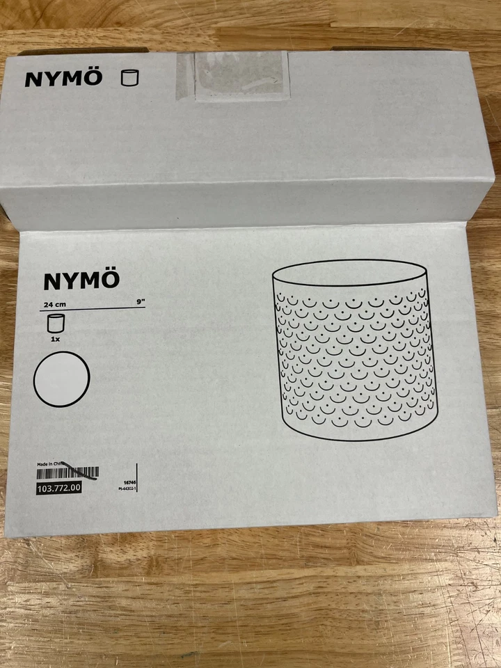 IKEA NYMO Pantalla de lámpara color latón blanco 9” nueva en caja pantalla de iluminación moderna Foto 3 de 4
