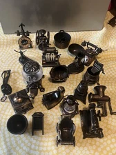 LARGE LOT Vtg Durham Metal Miniature Doll House Furniture 1976